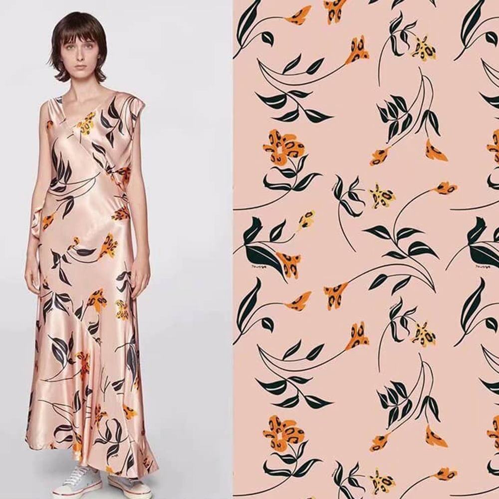 Marni Floral Print Satin V-Neck Asymmetric Maxi Dress Pink Women's IT 36 / 0 US